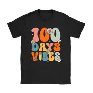 Groovy 100th Day Of School 100 Days Vibes Teacher Kids T-Shirt
