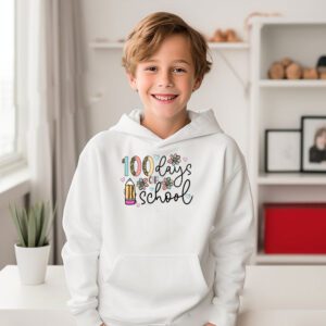 Groovy 100th Day Student Cute Boys Girls 100 Days Of School Hoodie 3 2