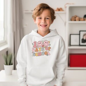 Groovy 100th Day Student Cute Boys Girls 100 Days Of School Hoodie 3 5