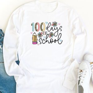 Groovy 100th Day Student Cute Boys Girls 100 Days Of School Longsleeve Tee 1 2