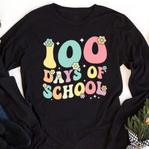 Groovy 100th Day Student Cute Boys Girls 100 Days Of School Longsleeve Tee 1