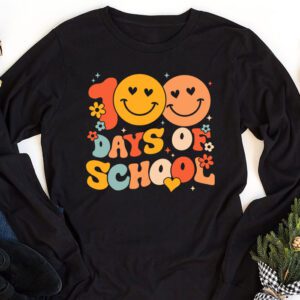 Groovy 100th Day Student Cute Boys Girls 100 Days Of School Longsleeve Tee 1 9