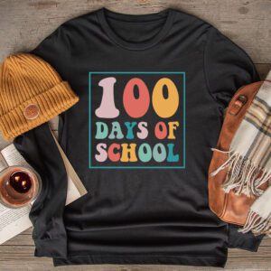 Groovy 100th Day Student Cute Boys Girls 100 Days Of School Longsleeve Tee