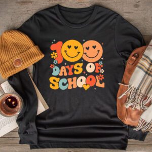 Groovy 100th Day Student Cute Boys Girls 100 Days Of School Longsleeve Tee