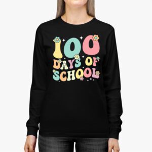 Groovy 100th Day Student Cute Boys Girls 100 Days Of School Longsleeve Tee 2