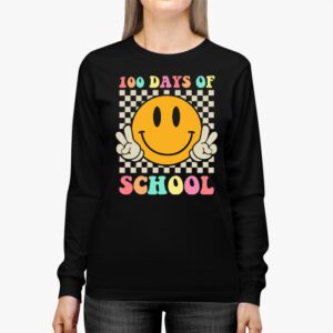 Groovy 100th Day Student Cute Boys Girls 100 Days Of School Longsleeve Tee 2 4