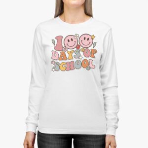 Groovy 100th Day Student Cute Boys Girls 100 Days Of School Longsleeve Tee 2 5