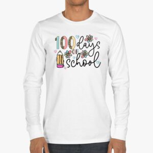 Groovy 100th Day Student Cute Boys Girls 100 Days Of School Longsleeve Tee 3 2