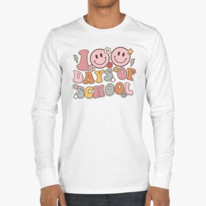 Groovy 100th Day Student Cute Boys Girls 100 Days Of School Longsleeve Tee 3 5