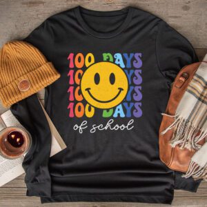 Groovy 100th Day Student Cute Boys Girls 100 Days Of School Longsleeve Tee