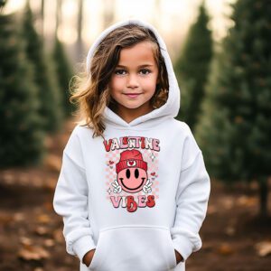 Groovy Checkered Valentine Vibes Valentines Day Girls Womens Hoodie 2 3