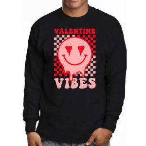 Groovy Checkered Valentine Vibes Valentines Day Girls Womens Longsleeve Tee 3