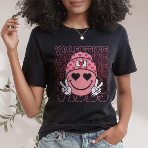 Groovy Checkered Valentine Vibes Valentines Day Girls Womens T Shirt 1 4