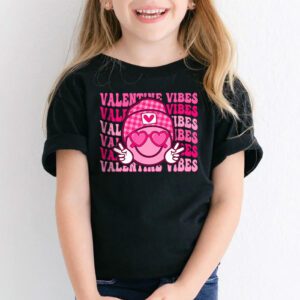 Groovy Checkered Valentine Vibes Valentines Day Girls Womens T Shirt 2 1