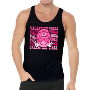 Groovy Checkered Valentine Vibes Valentines Day Girls Womens Tank Top 3 1