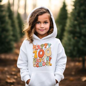 Groovy Teacher Student 100th Day Of School Happy 100 Days Hoodie 2