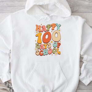 Groovy Teacher Student 100th Day Of School Happy 100 Days Hoodie