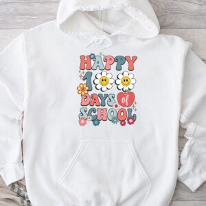 Groovy Teacher Student 100th Day Of School Happy 100 Days Hoodie