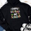 Groovy Teacher Student 100th Day Of School Happy 100 Days Hoodie