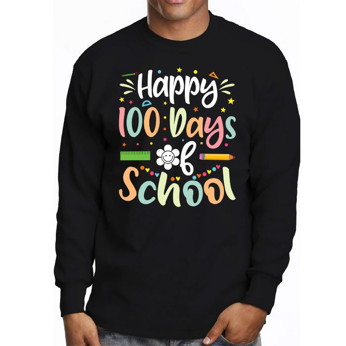 Groovy-Teacher-Student-100th-Day-Of-School-Happy-100-Days-Longsleeve-Tee-3 Groovy Teacher Student 100th Day Of School Happy 100 Days Longsleeve Tee 3 4