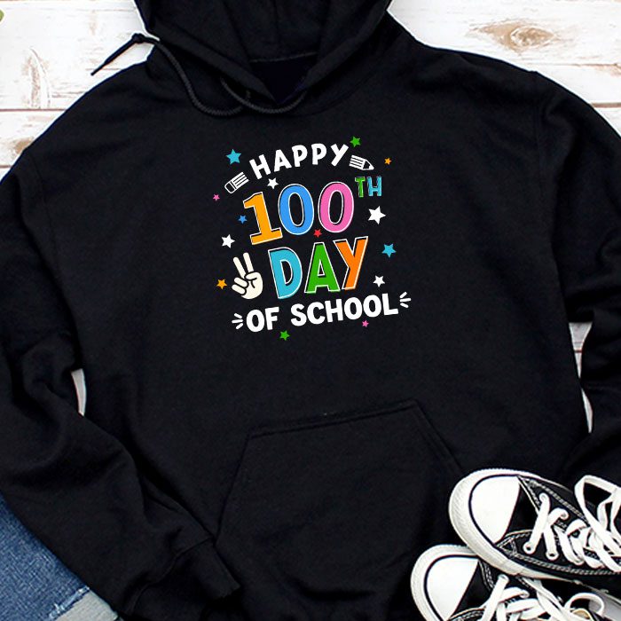 Happy-100-Days-Of-School-Funny-Teacher-Women-Kids-Gifts-Hoodie Happy 100 Days Of School Funny Teacher Women Kids Gifts Hoodie