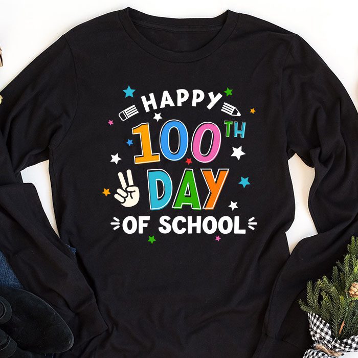 Happy-100-Days-Of-School-Funny-Teacher-Women-Kids-Gifts-Longsleeve-Tee-1 Happy 100 Days Of School Funny Teacher Women Kids Gifts Longsleeve Tee 1 1