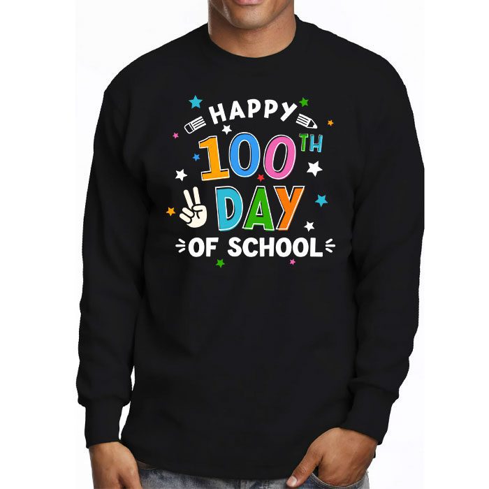 Happy-100-Days-Of-School-Funny-Teacher-Women-Kids-Gifts-Longsleeve-Tee-3 Happy 100 Days Of School Funny Teacher Women Kids Gifts Longsleeve Tee 3 1
