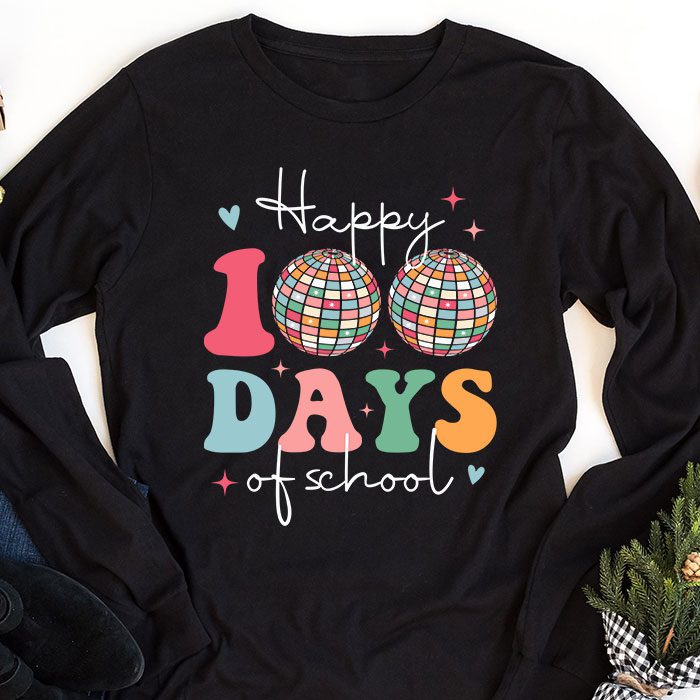 Happy-100-Days-Of-School-Retro-Disco-100th-Day-of-School-Longsleeve-Tee-1 Happy 100 Days Of School Retro Disco 100th Day of School Longsleeve Tee 1 1