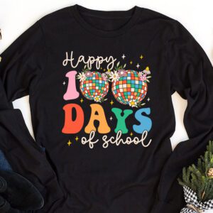 Happy 100 Days Of School Retro Disco 100th Day of School Longsleeve Tee 1 5