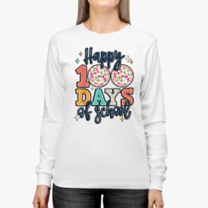 Happy 100 Days Of School Retro Disco 100th Day of School Longsleeve Tee 2 2