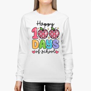 Happy 100 Days Of School Retro Disco 100th Day of School Longsleeve Tee 2 3