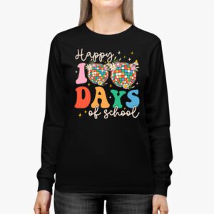 Happy 100 Days Of School Retro Disco 100th Day of School Longsleeve Tee 2 5