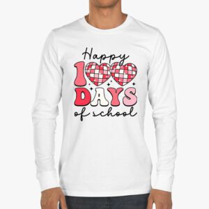 Happy 100 Days Of School Retro Disco 100th Day of School Longsleeve Tee 3