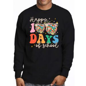 Happy 100 Days Of School Retro Disco 100th Day of School Longsleeve Tee 3 5