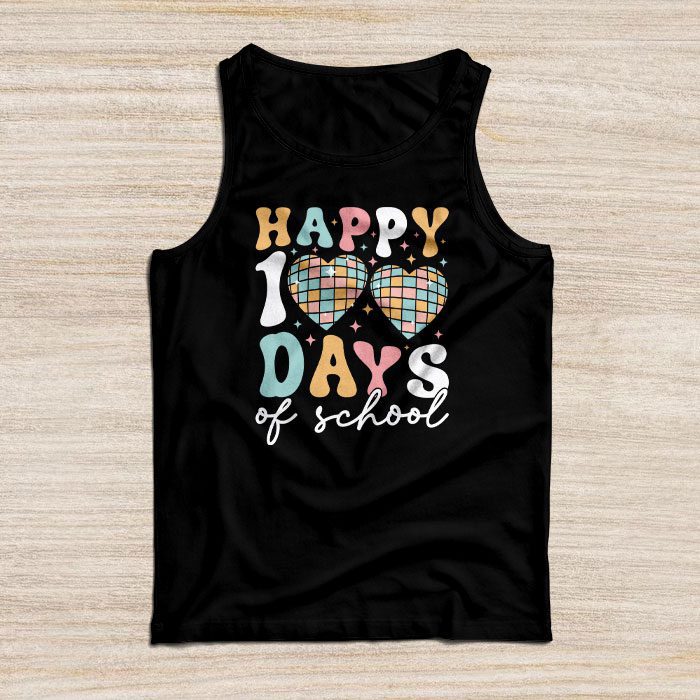 Happy-100-Days-Of-School-Retro-Disco-100th-Day-of-School-Tank-Top Happy 100 Days Of School Retro Disco 100th Day of School Tank Top