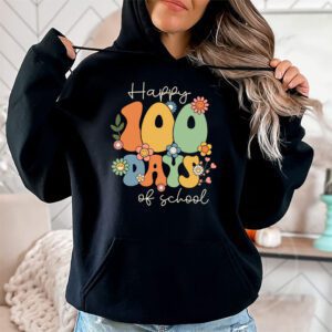 Happy 100 Days Of School Retro Groovy Teacher Student Kids Hoodie 1 Happy 100 Days Of School Retro Groovy Teacher Student Kids Hoodie 1