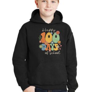 Happy 100 Days Of School Retro Groovy Teacher Student Kids Hoodie 2 Happy 100 Days Of School Retro Groovy Teacher Student Kids Hoodie 2