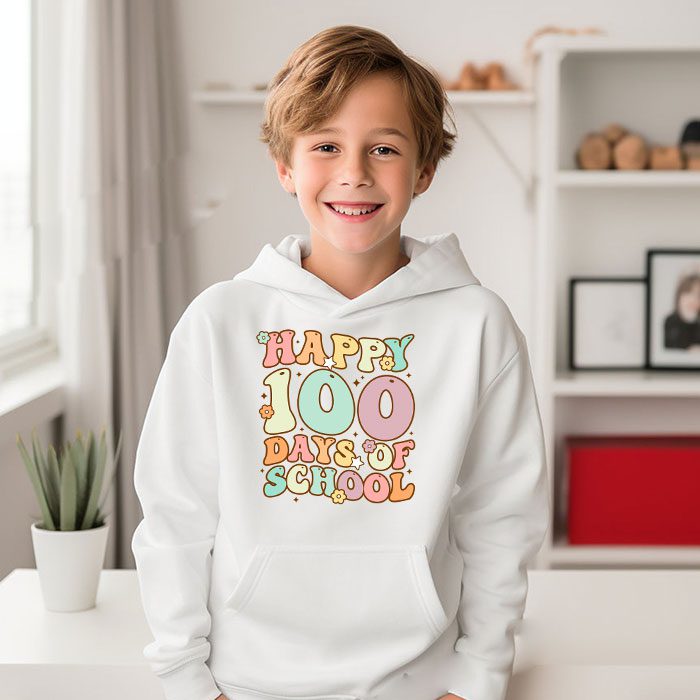 Happy-100-Days-Of-School-Retro-Groovy-Teacher-Student-Kids-Hoodie-3 Happy 100 Days Of School Retro Groovy Teacher Student Kids Hoodie 3 1