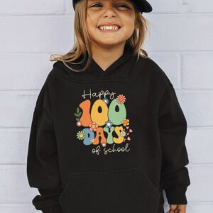 Happy 100 Days Of School Retro Groovy Teacher Student Kids Hoodie 3 Happy 100 Days Of School Retro Groovy Teacher Student Kids Hoodie 3
