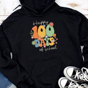Happy 100 Days Of School Retro Groovy Teacher Student Kids Hoodie