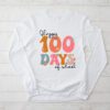 Happy 100 Days Of School Retro Groovy Teacher Student Kids Longsleeve Tee