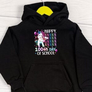 Happy 100th Day Of School Funny Unicorn Student Kids Girls Hoodie 1 2