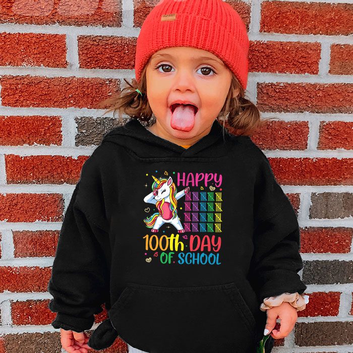 Happy-100th-Day-Of-School-Funny-Unicorn-Student-Kids-Girls-Hoodie-3 Happy 100th Day Of School Funny Unicorn Student Kids Girls Hoodie 3 1