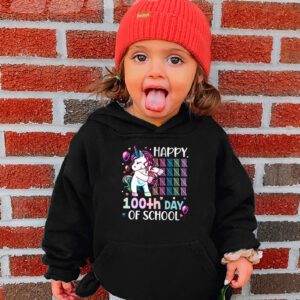 Happy 100th Day Of School Funny Unicorn Student Kids Girls Hoodie 3 2