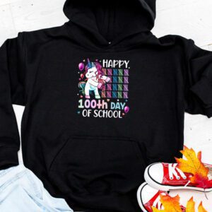 Happy 100th Day Of School Funny Unicorn Student Kids Girls Hoodie