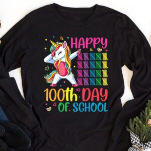 Happy 100th Day Of School Funny Unicorn Student Kids Girls Longsleeve Tee 1 Happy 100th Day Of School Funny Unicorn Student Kids Girls Longsleeve Tee 1 1