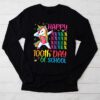 Happy 100th Day Of School Funny Unicorn Student Kids Girls Longsleeve Tee