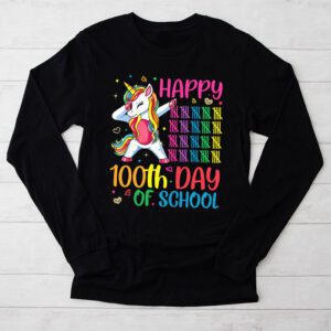 Happy 100th Day Of School Funny Unicorn Student Kids Girls Longsleeve Tee
