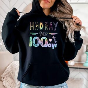 Happy 100th Day Of School Hooray For 100 Days Teachers Kids Hoodie 1 3