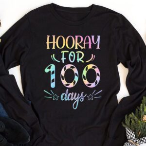 Happy 100th Day Of School Hooray For 100 Days Teachers Kids Longsleeve Tee 1 1